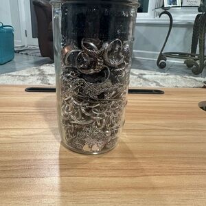 Silver Decorative Jar by [Brand]